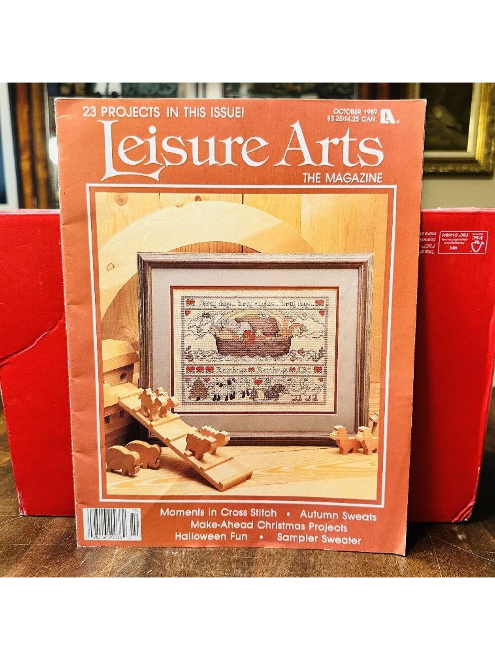 Leisure Arts Magazine October 1989 Cross Stitch Patterns Noah's Ark
